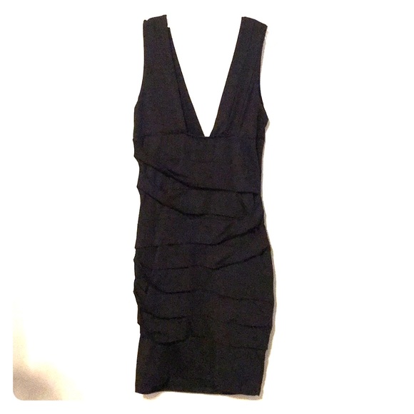 Forever21 Black Bodycon Dress Tiered Sleeveless *H - Picture 2 of 6
